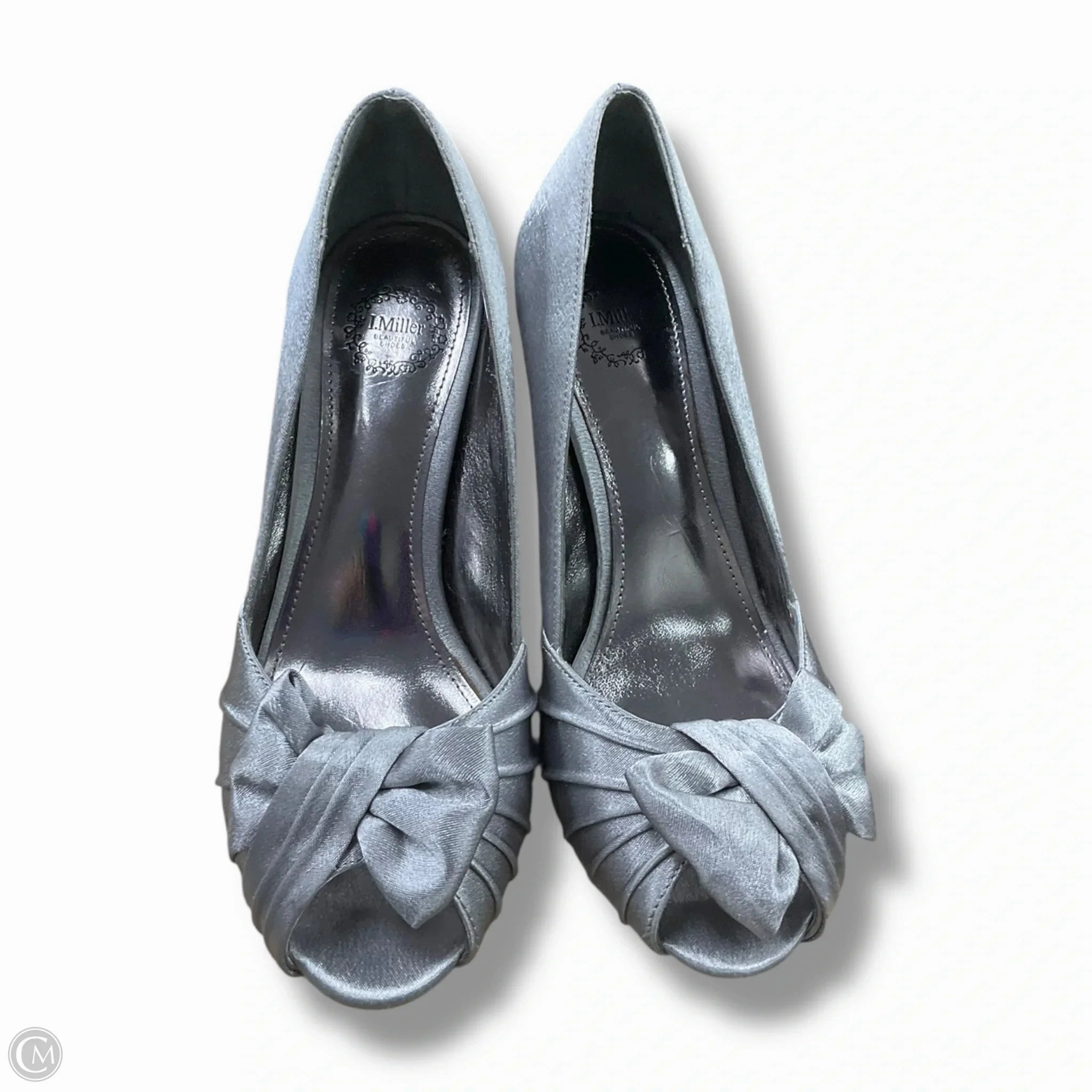 suede look Heeled Booties Shoes Heels Stiletto By Clothes Mentor In Silver, Size: 6.5