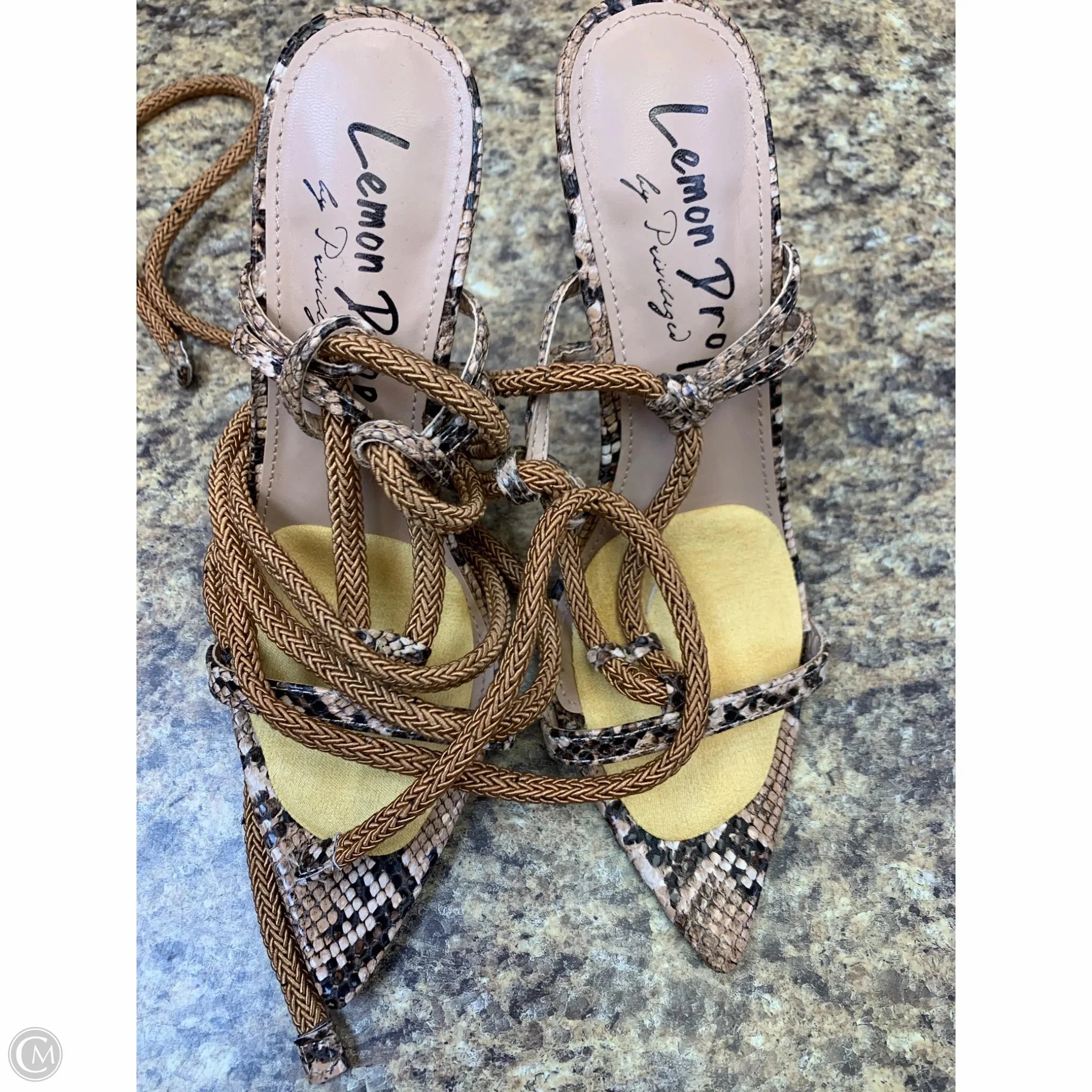 Shoes Heels Stiletto By Clothes Mentor In Snakeskin Print, Size: 7.5 Natural Tones