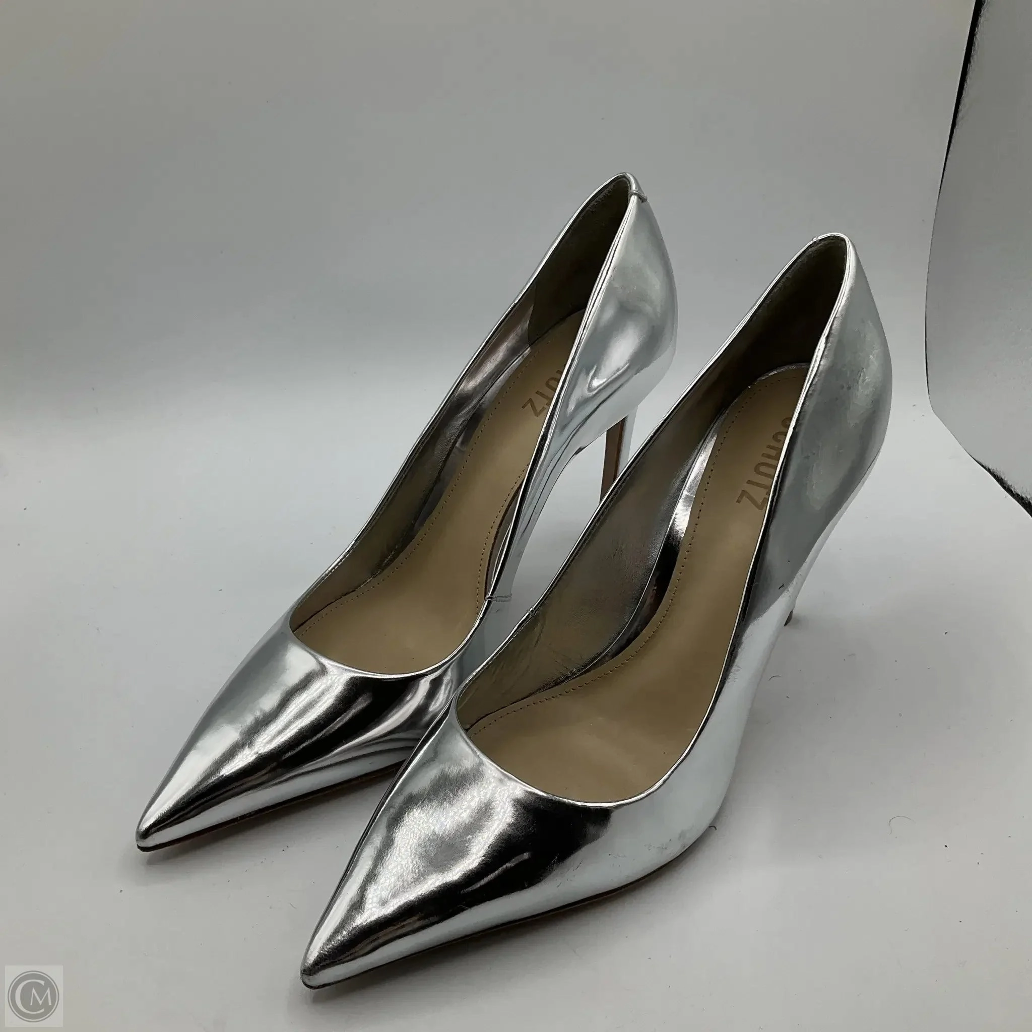 Shoes Heels Stiletto By Cmb In Silver, Size: 10 Work Chic