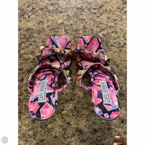 Luxe Footwear Peep Toe Sandals Shoes Heels Stiletto By Cmf In Black & Pink, Size: 8.5