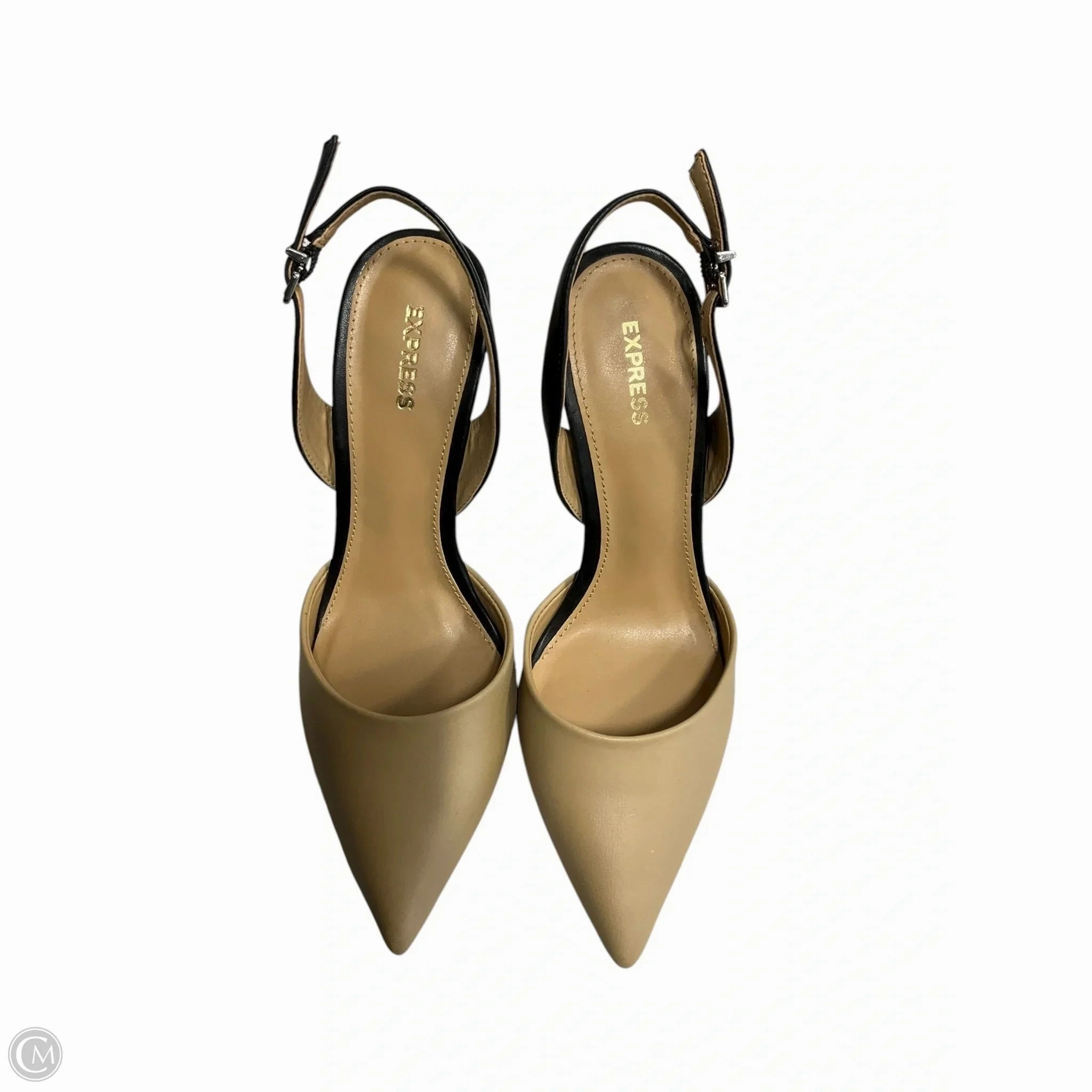 Shoes Heels Stiletto By Express In Black & Tan, Size: 8 High Fashion Shoes Embroidered