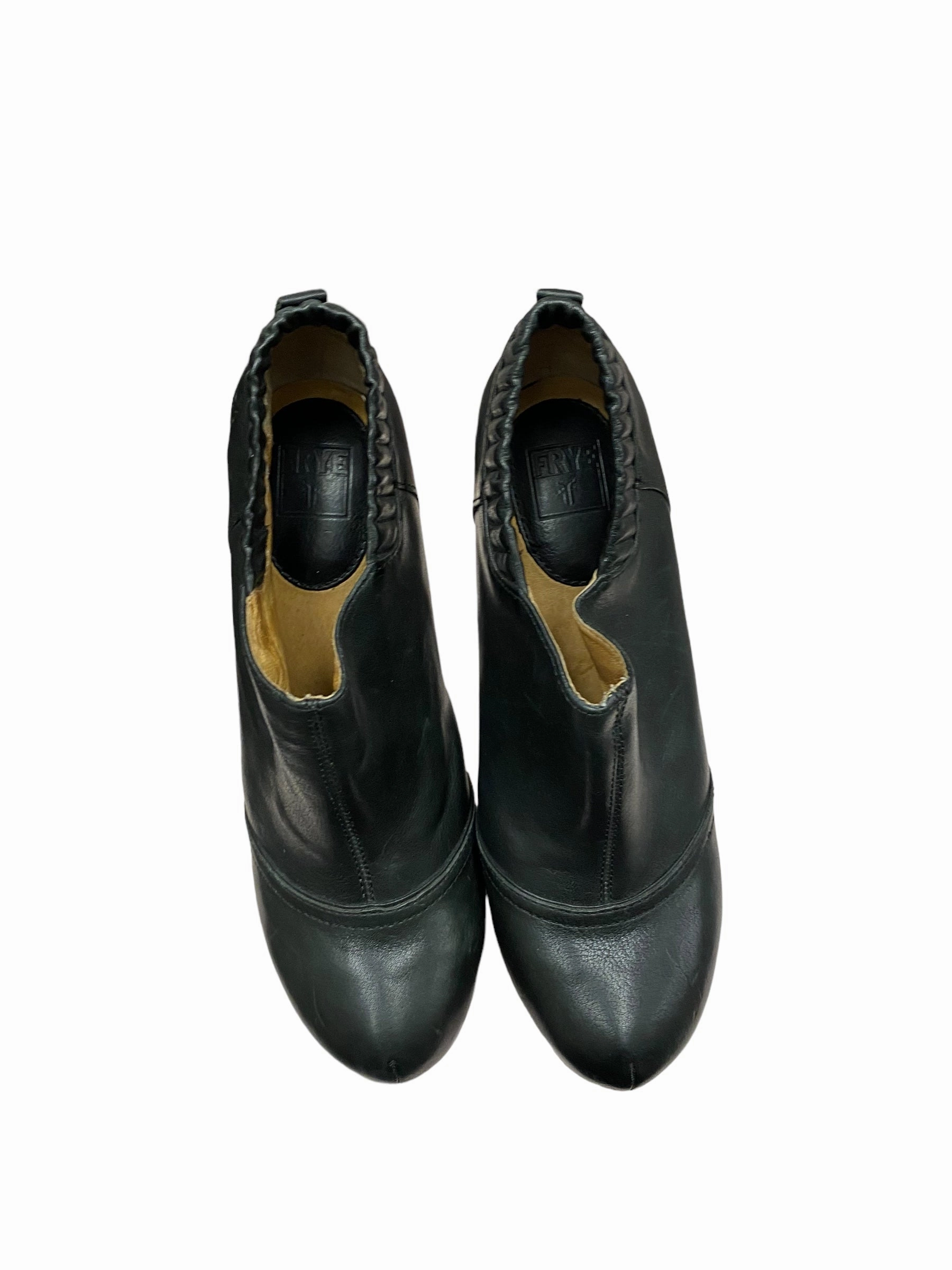 Shoes Heels Stiletto By Frye In Black, Size: 7.5 Glossy Finish Glam Heeled Sandals