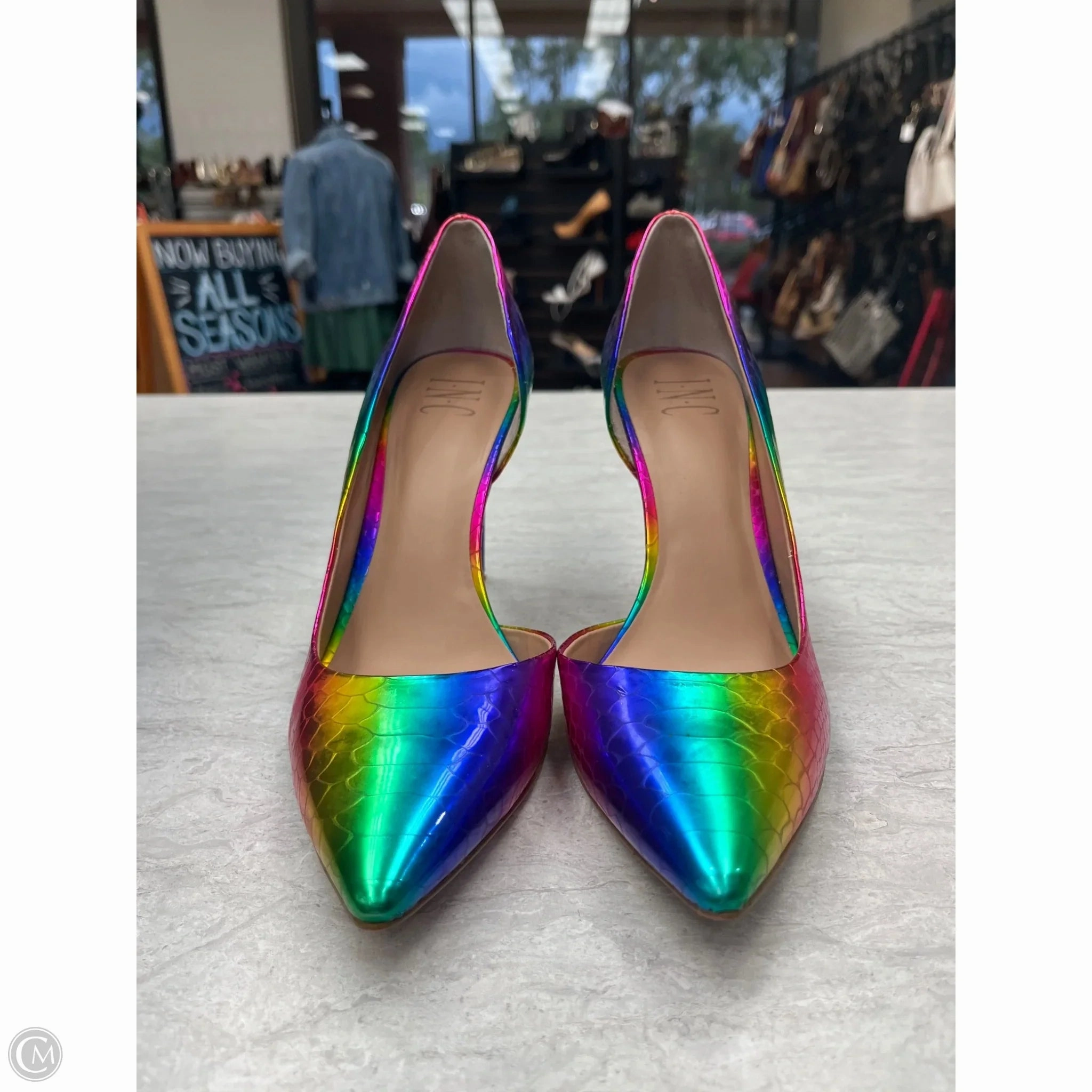 Shoes Heels Stiletto By Inc In Rainbow Print, Size: 9 Soft Texture