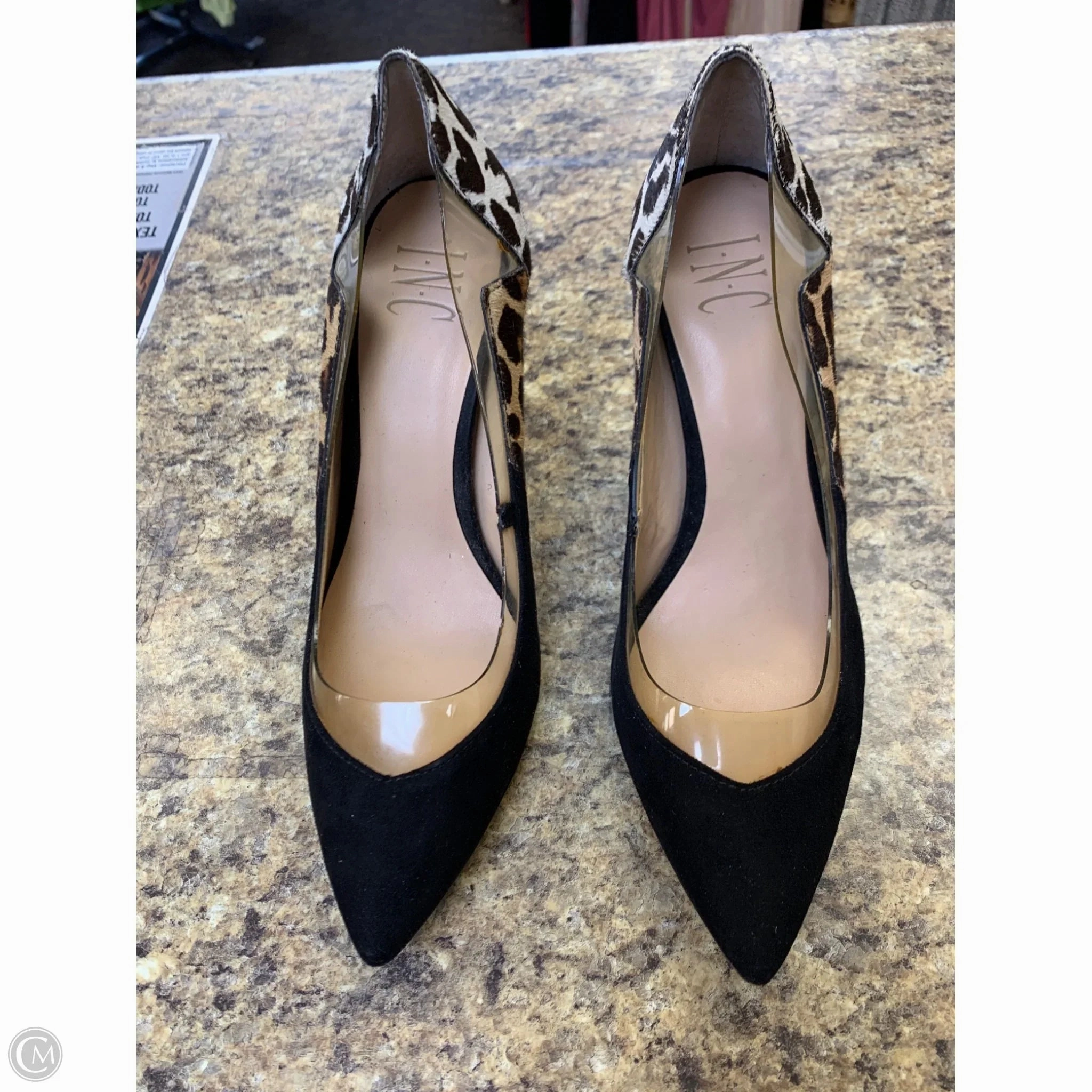 Shoes Heels Stiletto By International Concepts In Animal Print, Size: 8 Elastic Strap Peep Toe Sandals