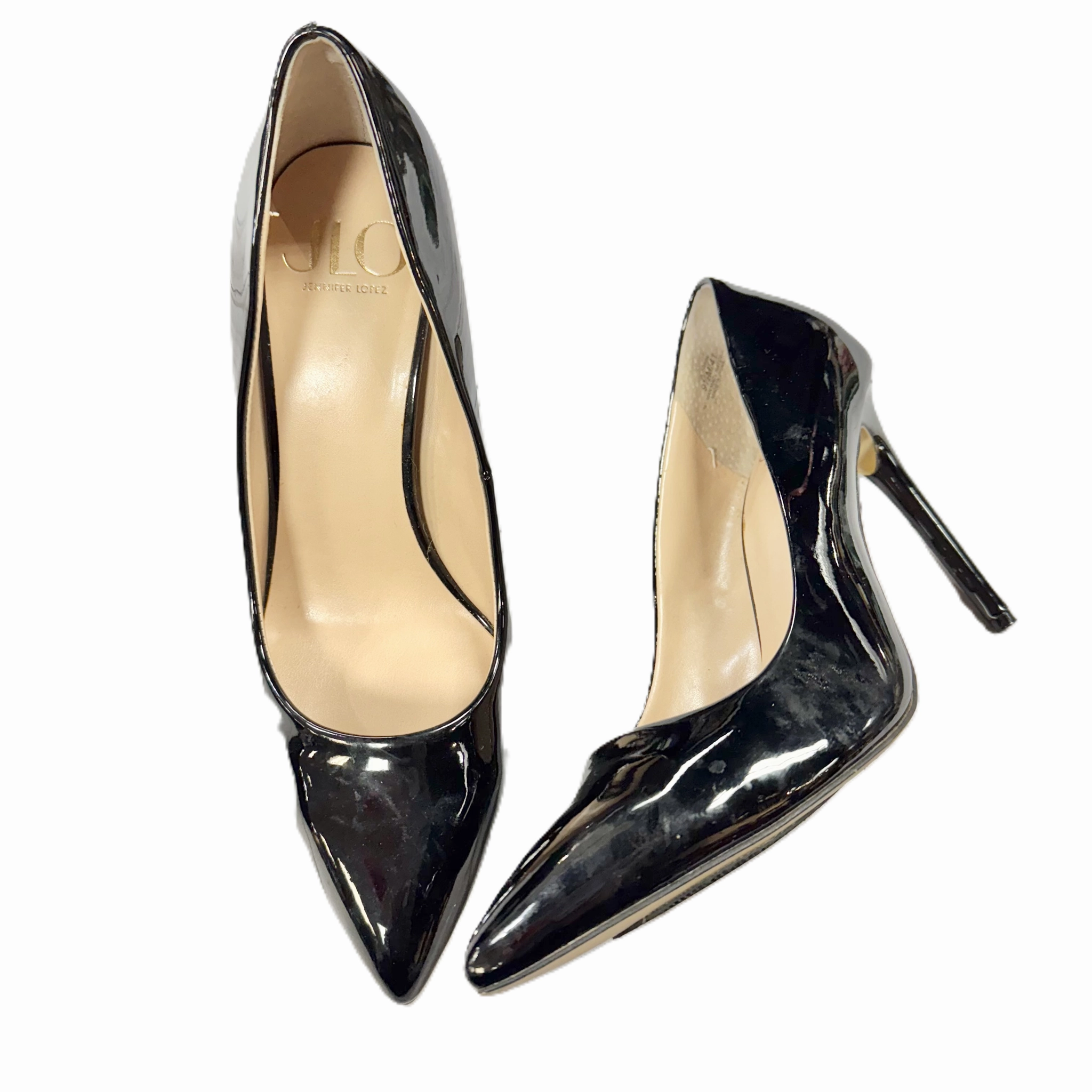 Shoes Heels Stiletto By Jennifer Lopez In Black, Size: 9.5 Natural Material Glam Heeled Sandals