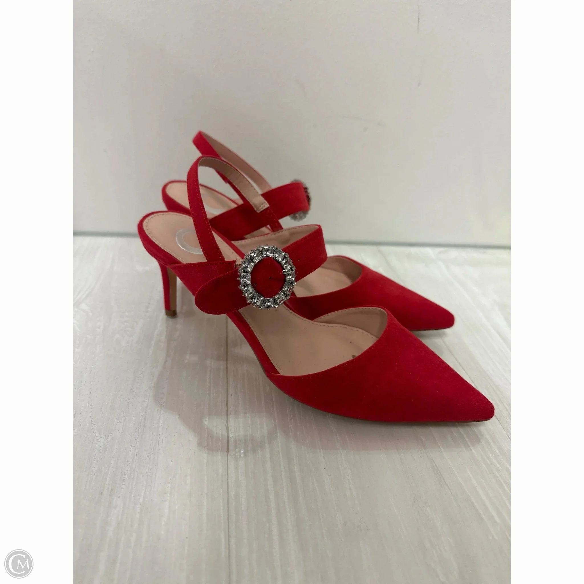 Open Heel Sandals Shoes Heels Stiletto By Journee In Red, Size: 6.5
