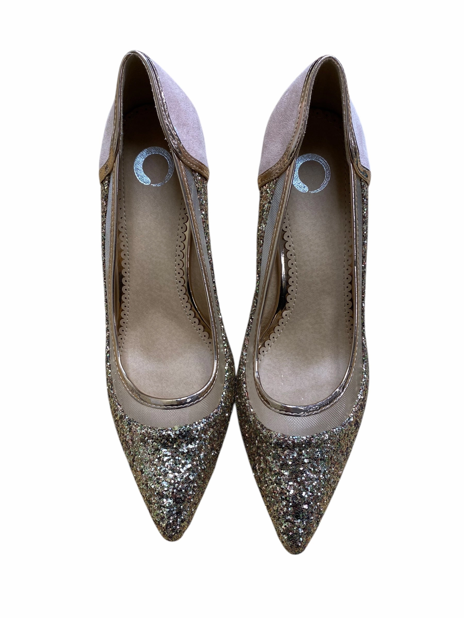 Arch support Heeled Evening Sandals Shoes Heels Stiletto By Journee In Rose Gold, Size: 10