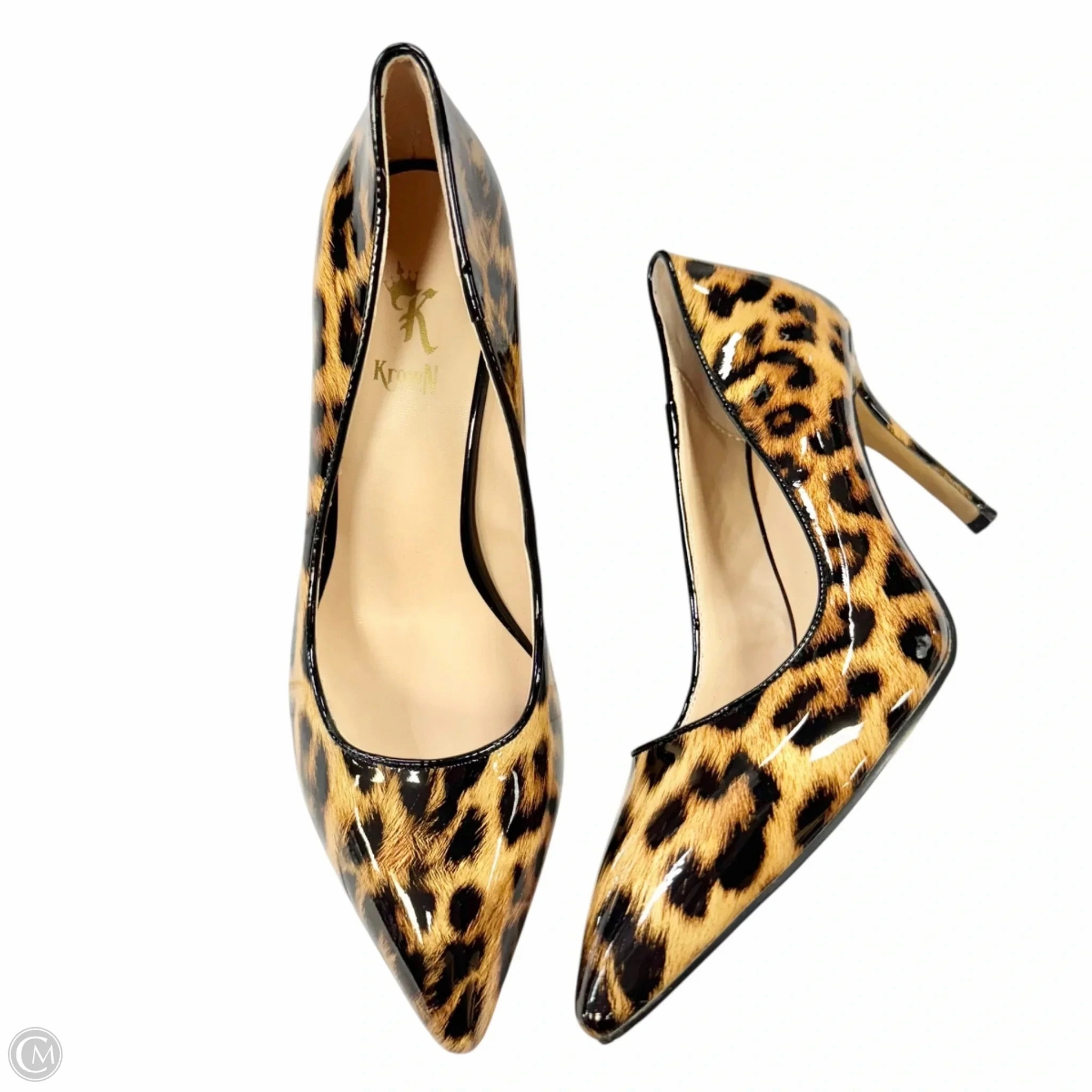 High Heel Sandals for Weddings Soft Leather Shoes Heels Stiletto By Krown Kouture In Animal Print, Size: 8.5