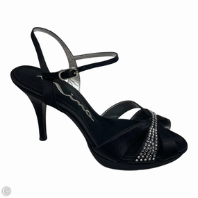 Smart Vibe Classy Sandals Shoes Heels Stiletto By Nina In Black & Silver, Size: 7.5