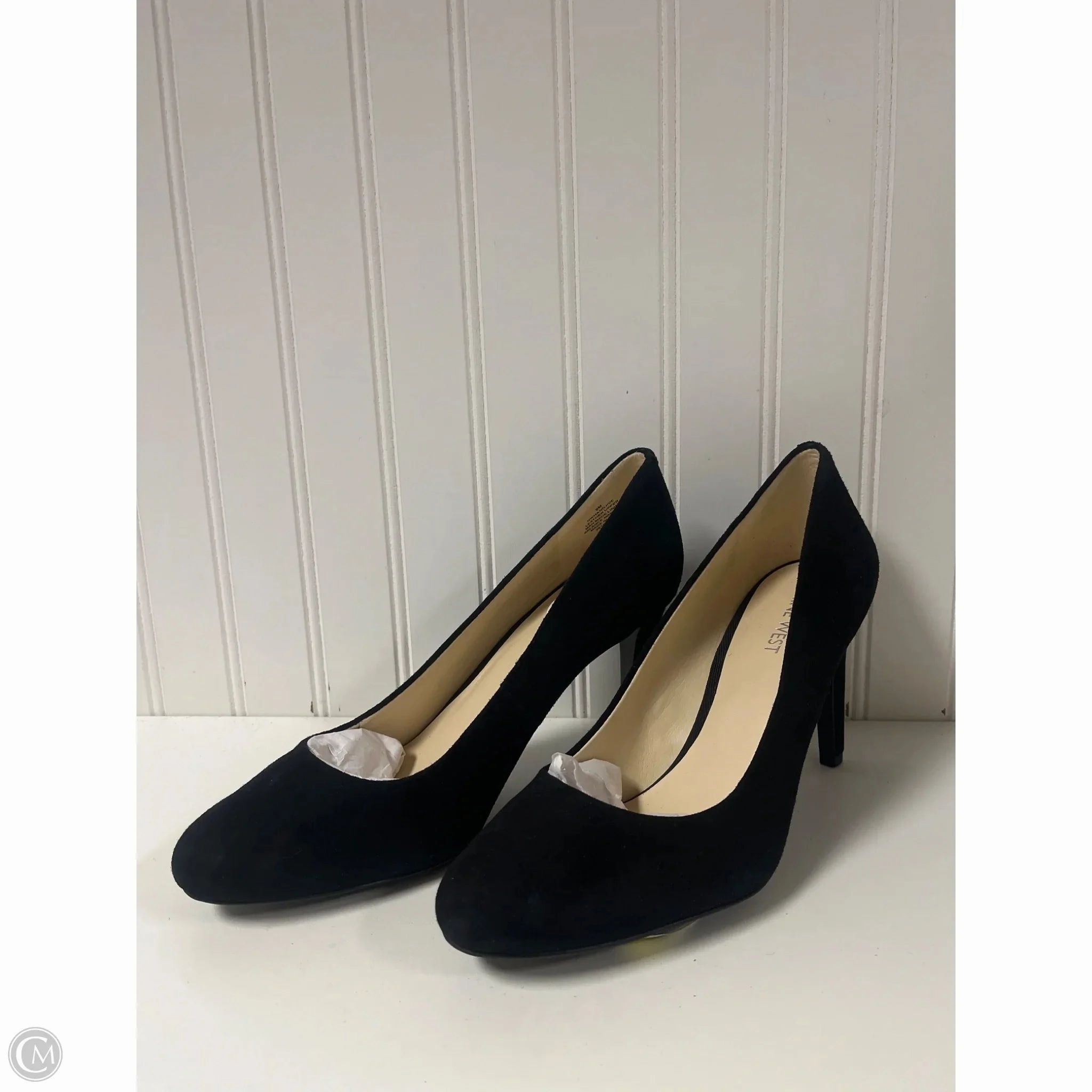 Evening Stilettos PU midsole Shoes Heels Stiletto By Nine West In Black, Size: 9