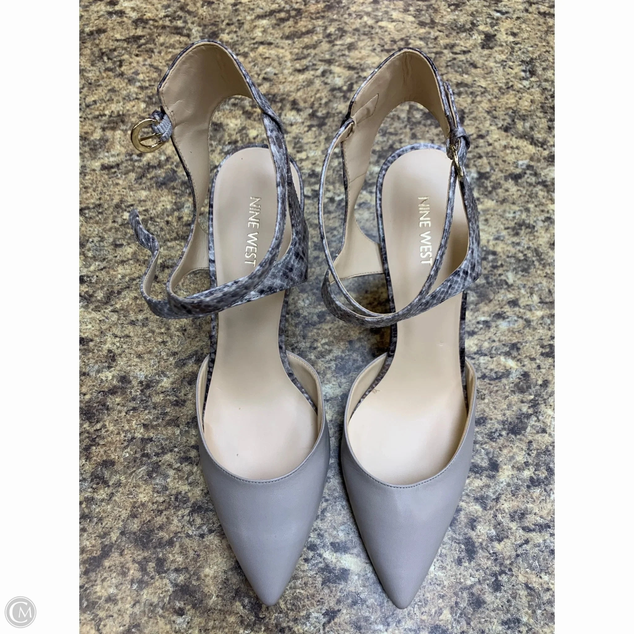 Modern Heels Power Outfit Shoes Heels Stiletto By Nine West In Snakeskin Print, Size: 10