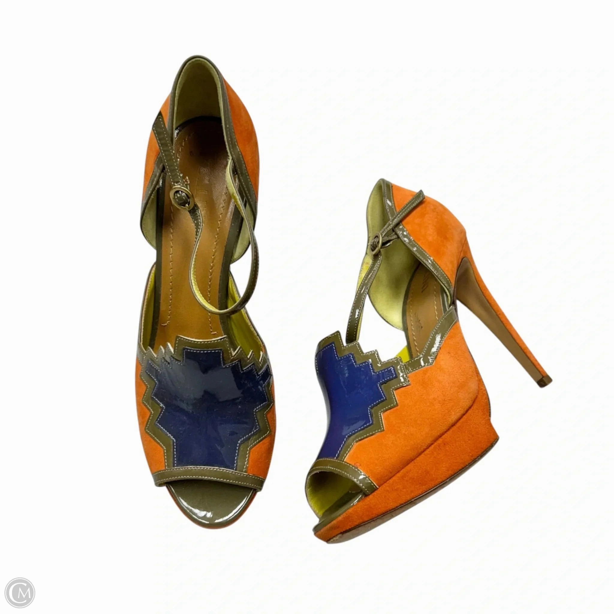 Shoes Heels Stiletto By Pollini In Blue & Orange, Size: 8.5 Autumn Sandals Glamorous Heels