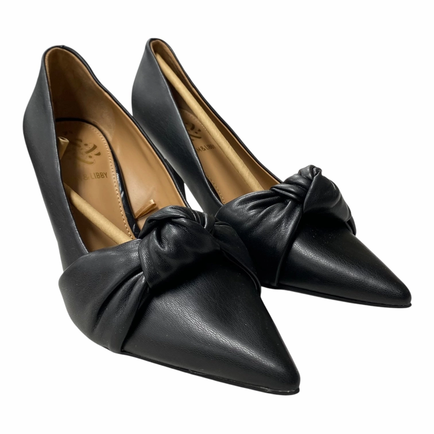 Shoes Heels Stiletto By Sam And Libby In Black, Size:7.5 Sleek Sandals Contoured Footbed