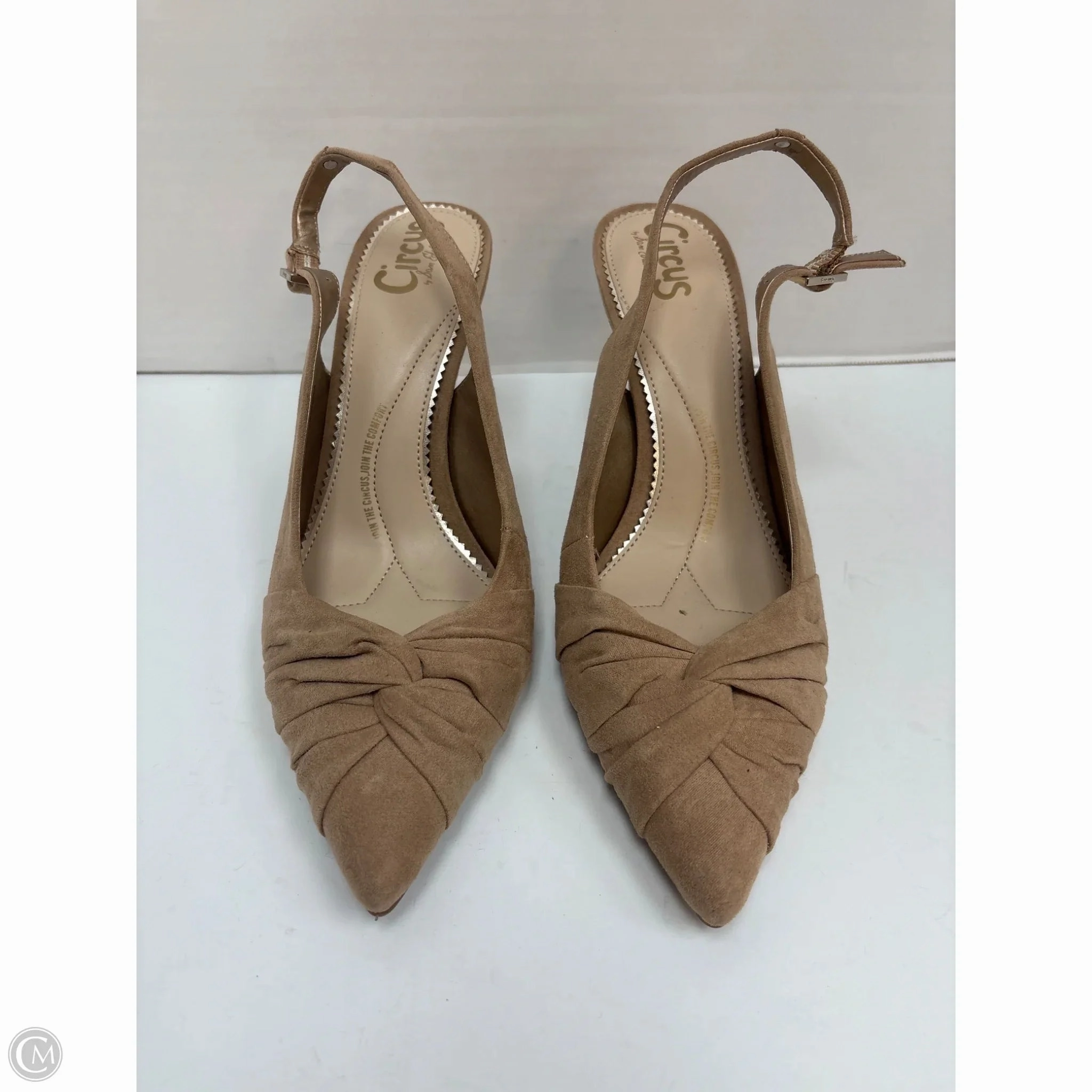 Slip On Style High Style Shoes Heels Stiletto By Sam Edelman In Beige, Size: 9.5