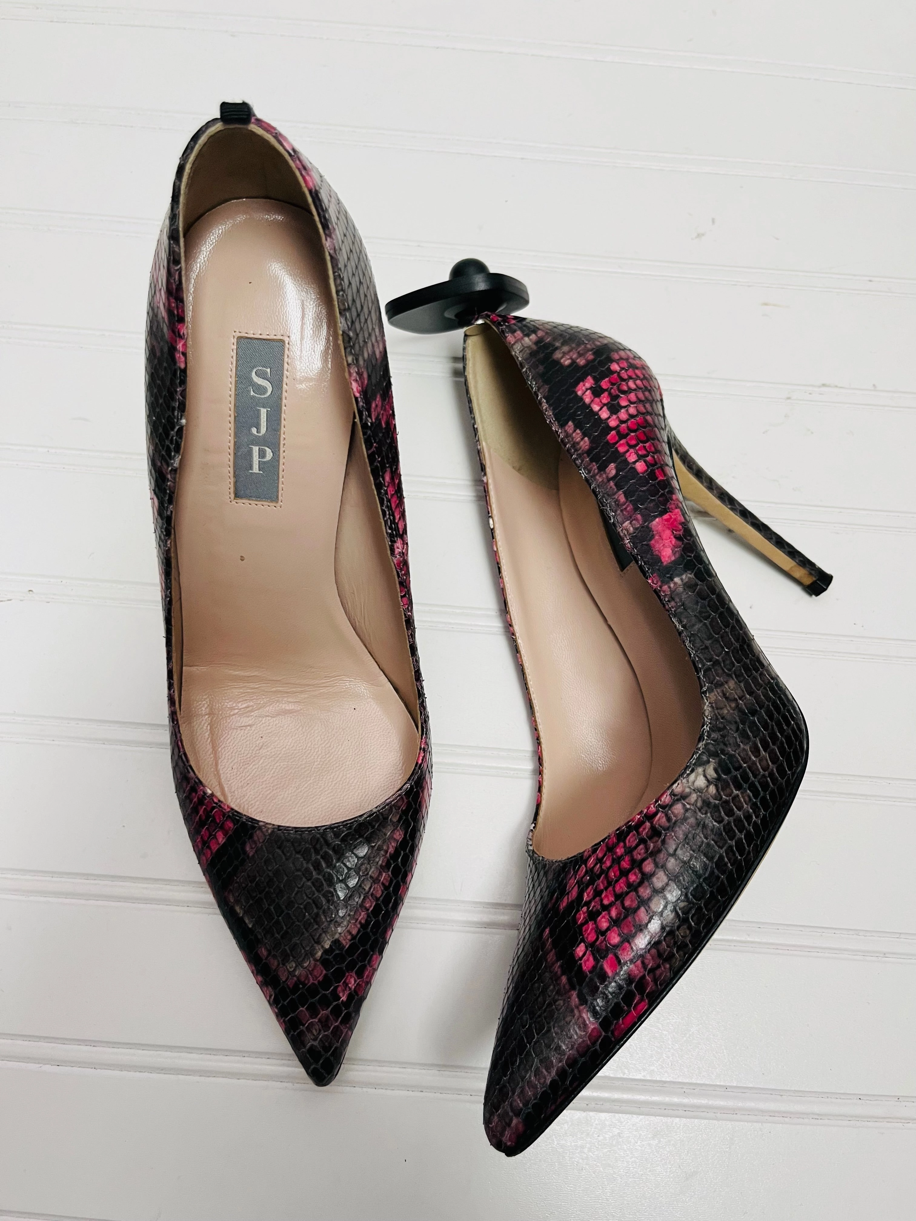 Comfortable Foot Feel Gold High Heeled Sandals Shoes Heels Stiletto By SARA JESSICA PARKER In Grey & Pink, Size: 8.5