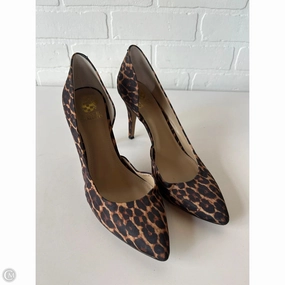 Strappy Heeled Sandals Shoes Heels Stiletto By Vince Camuto In Animal Print, Size: 9