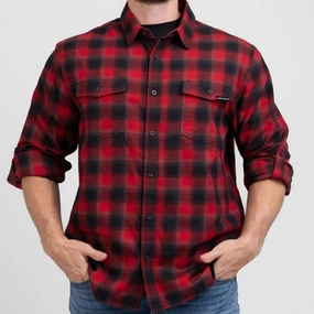 Men's Premium Plaid Flannel - Red Microfiber Interior