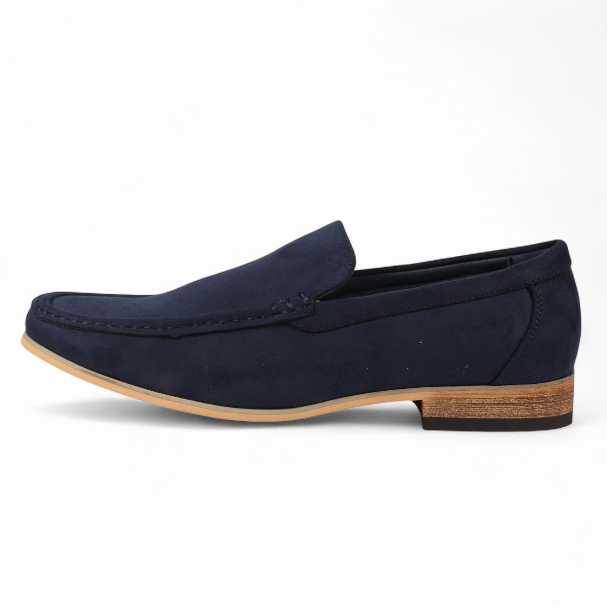 Stylish Support Sole Smooth Men's Black Suede Loafers Lightweight Slip-On Casual Shoes