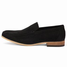 Men's Black Suede Loafers Lightweight Slip-On Casual Shoes Gentle Feel Walk Light