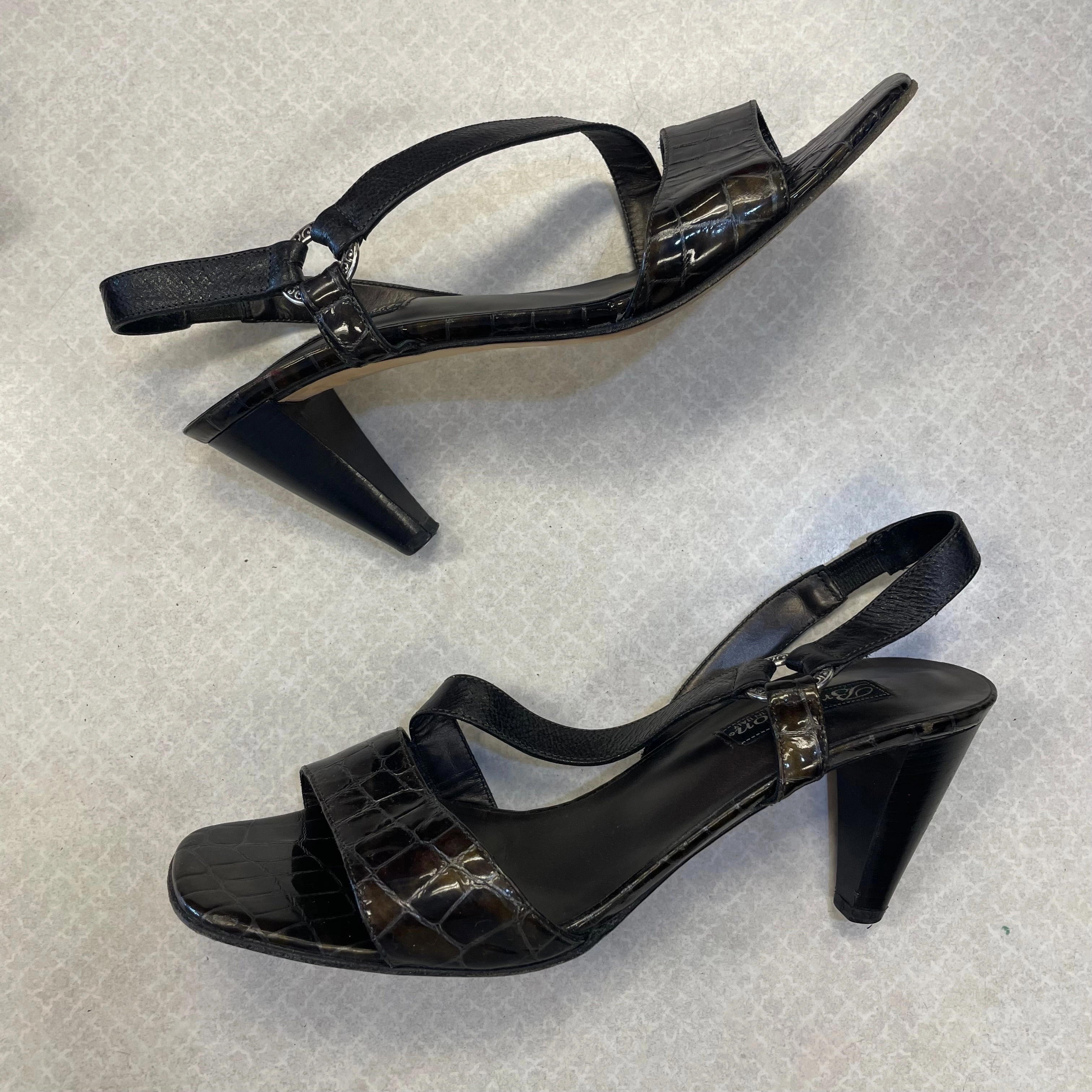 Shoes Heels Stiletto By Brighton In Brown, Size: 9 Open Back Heels Seasonal High Heels