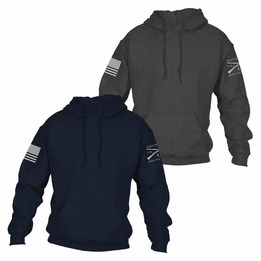 party costume Silkiness Standard Issue Core Basic Hoodie 2 Pack - Navy & Dark Heather Gray