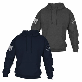 Standard Issue Core Basic Hoodie 2 Pack - Navy & Dark Heather Gray Stain Resistant Heavyweight Terry Construction