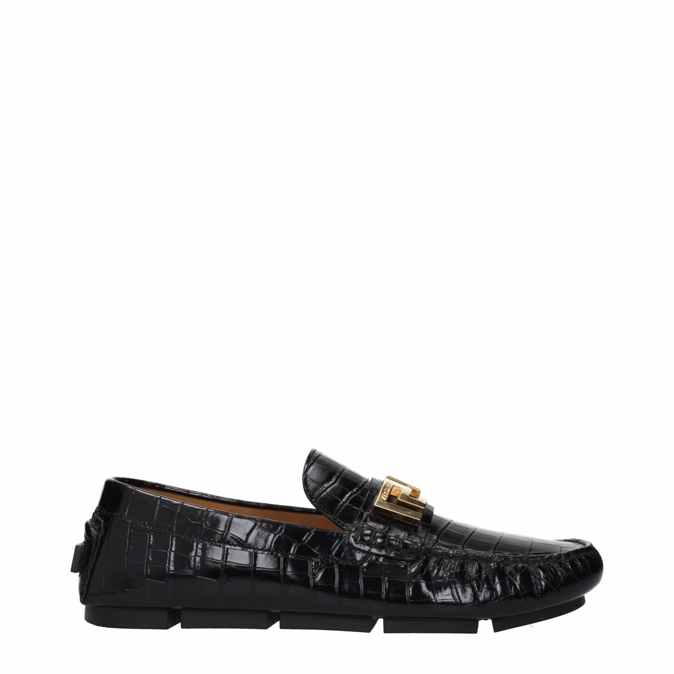 Clear Walk Breathable Design Versace Leather Slip-On Men's Loafers