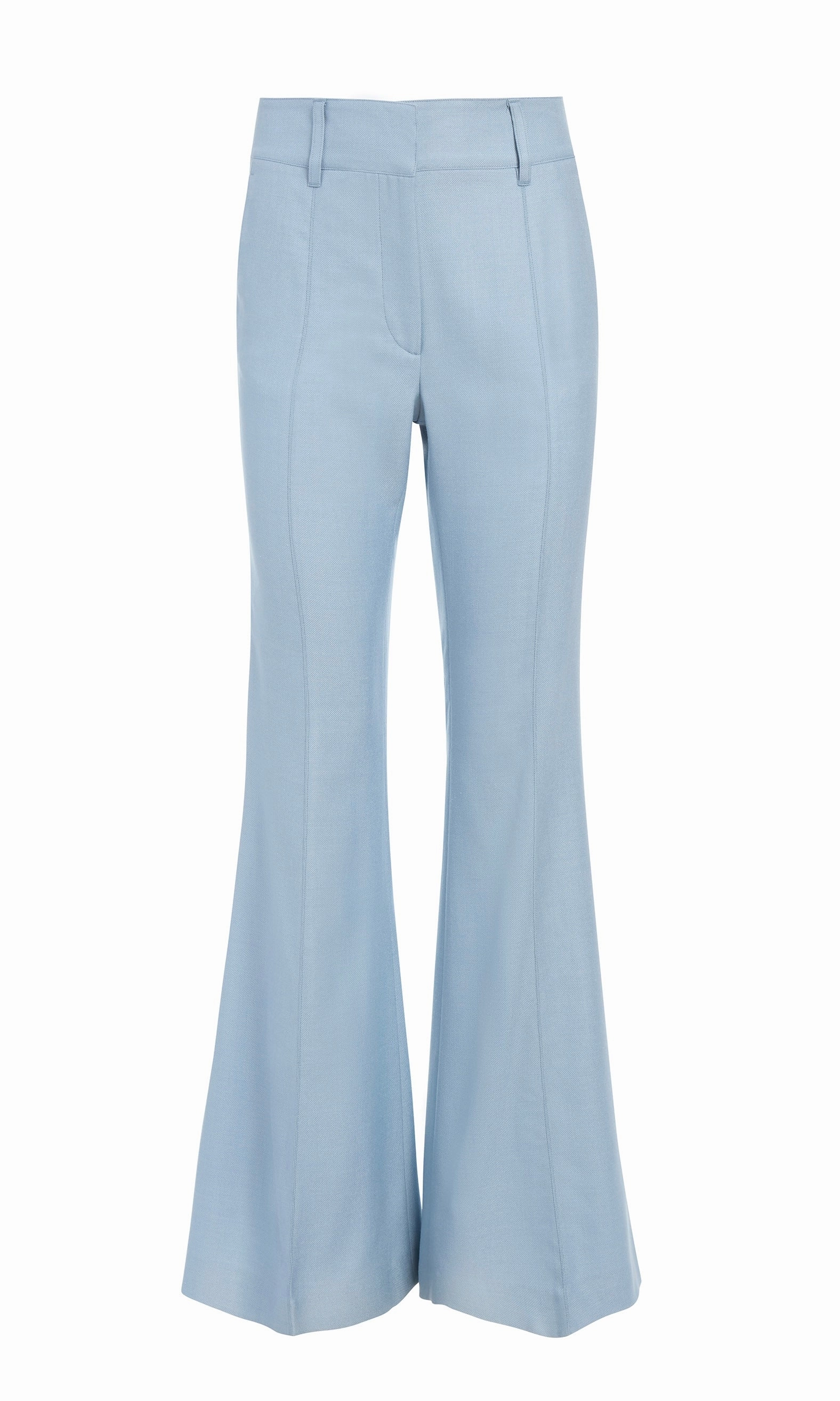 All-Day Comfort Wear Rhein Pant in Stone Blue Silk Virgin Wool