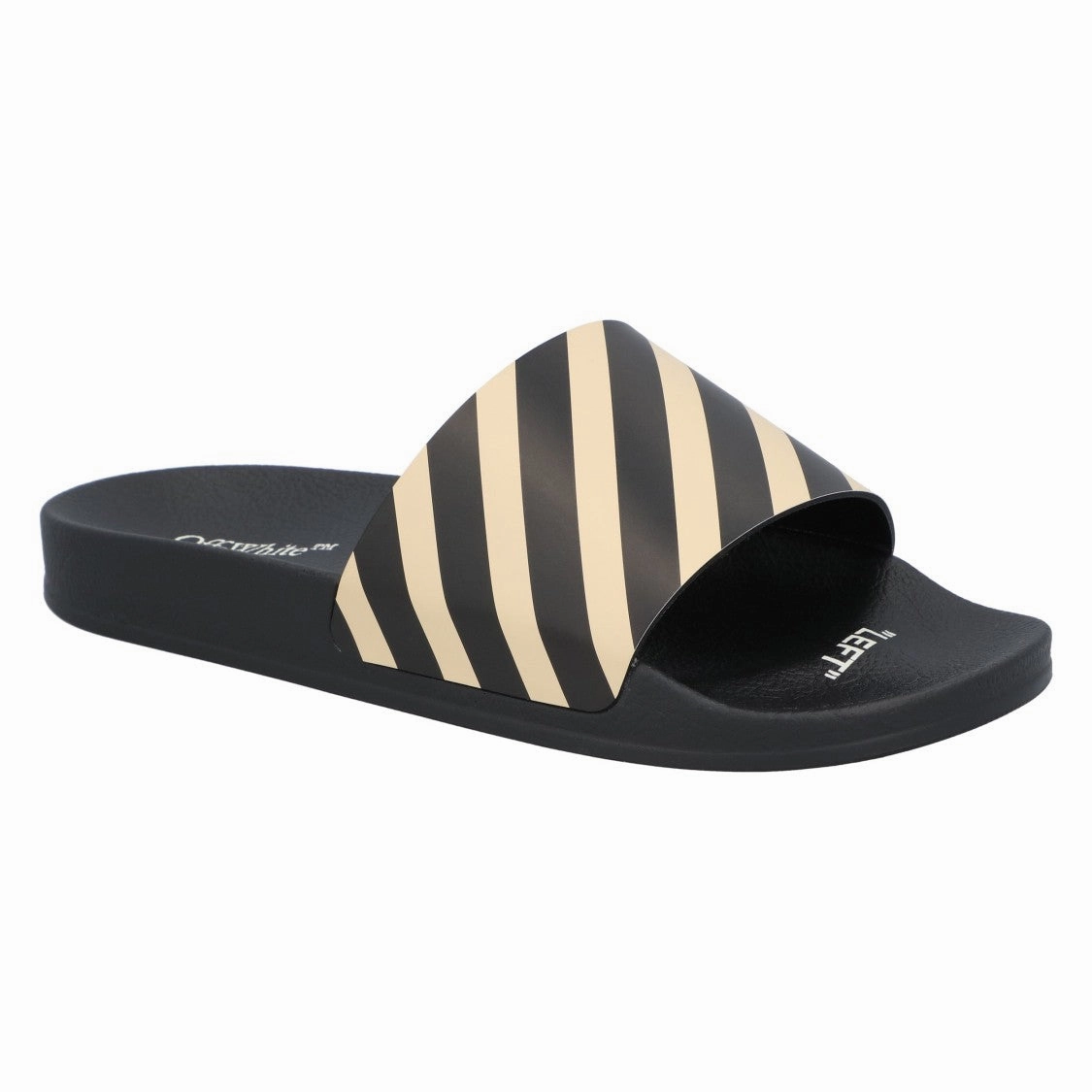 Sliders 'Diagonal Stripe - Black Beige' Comfortable