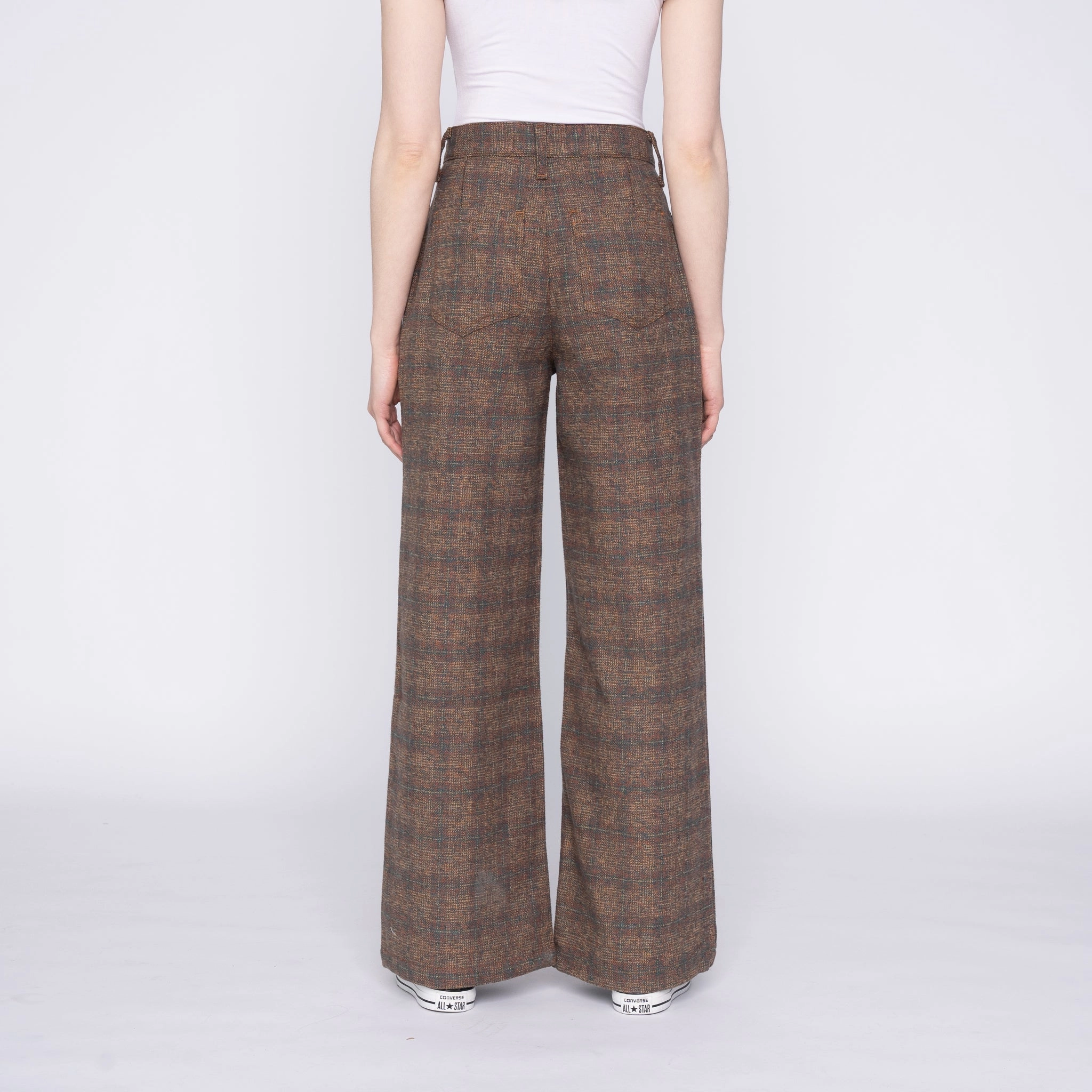 Chic Comfort Wide Leg Trouser - Triple Yarn Twist Brushed Tweed - Desert Sunset