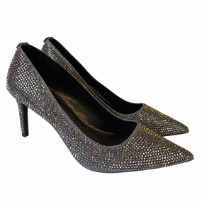 Luxe Sandals Shoes Heels Stiletto By Michael By Michael Kors In Silver, Size:10