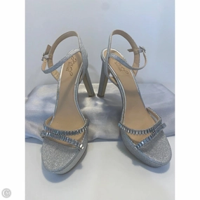 Shoes Heels Stiletto By Badgley Mischka In Silver, Size: 9 Formal Pumps Bold Heel Boots