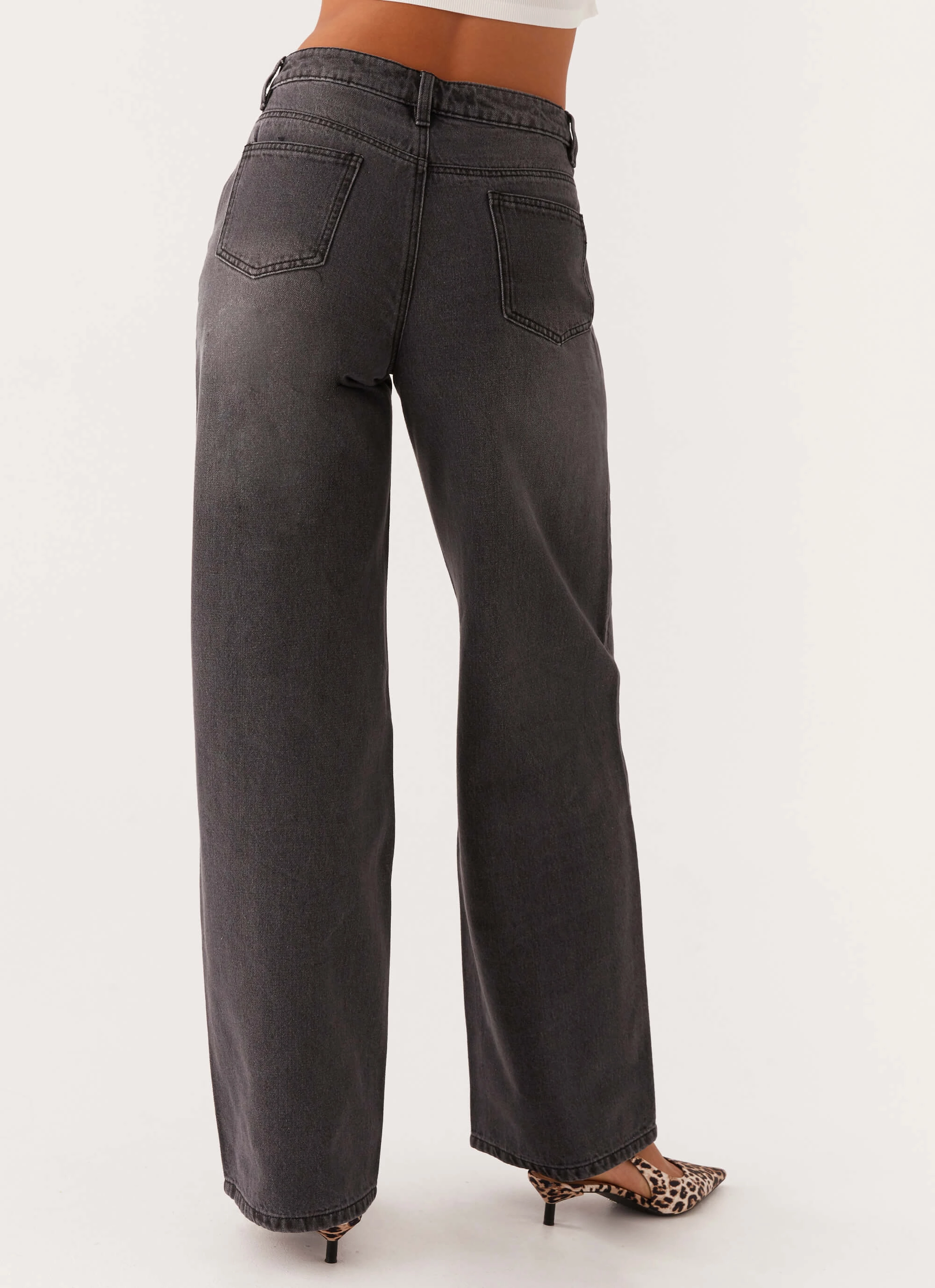 Keanna Low Rise Denim Jeans - Charcoal Smooth Loose Versatile Active Friendly