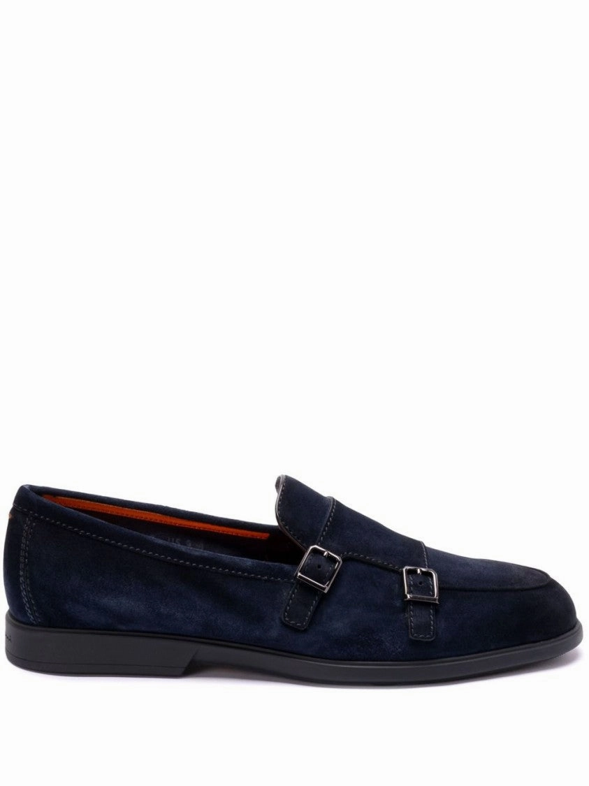 Wide fit Firm Lane Navy Blue Almond Toe Moccasins