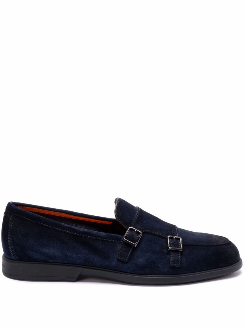 True Pace Navy Blue Almond Toe Moccasins