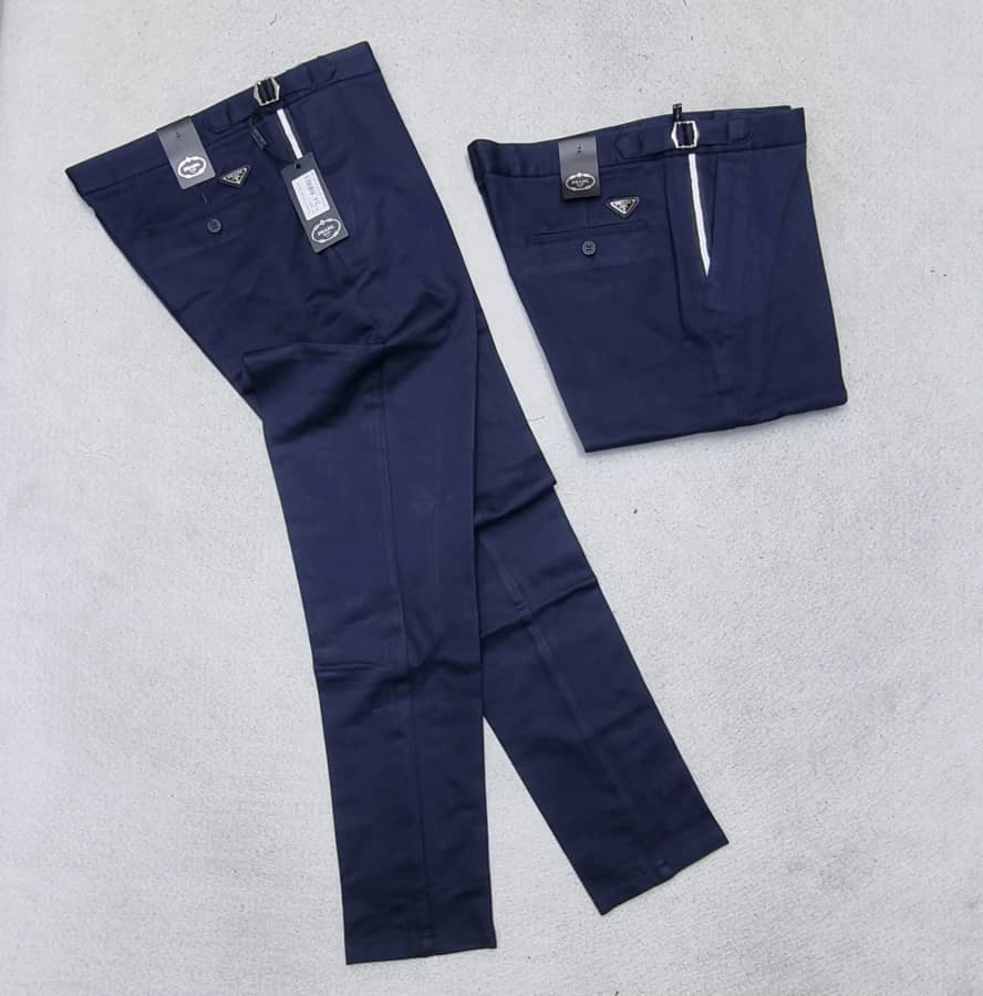 Prada Blue Straight Cut Men Pant Sport Style