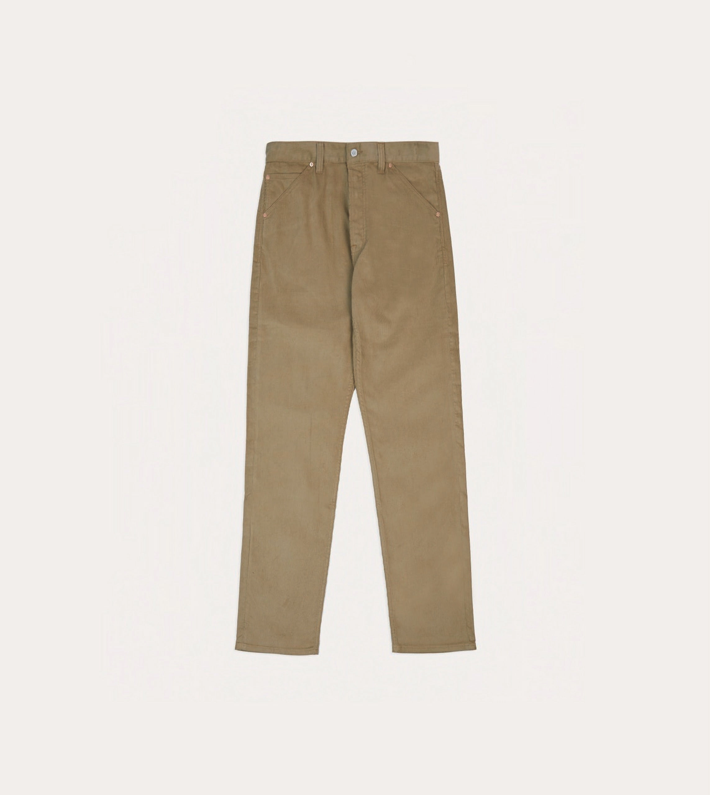 Tobacco Japanese Selvedge Needlecord Five-Pocket Trousers RipstopFabric