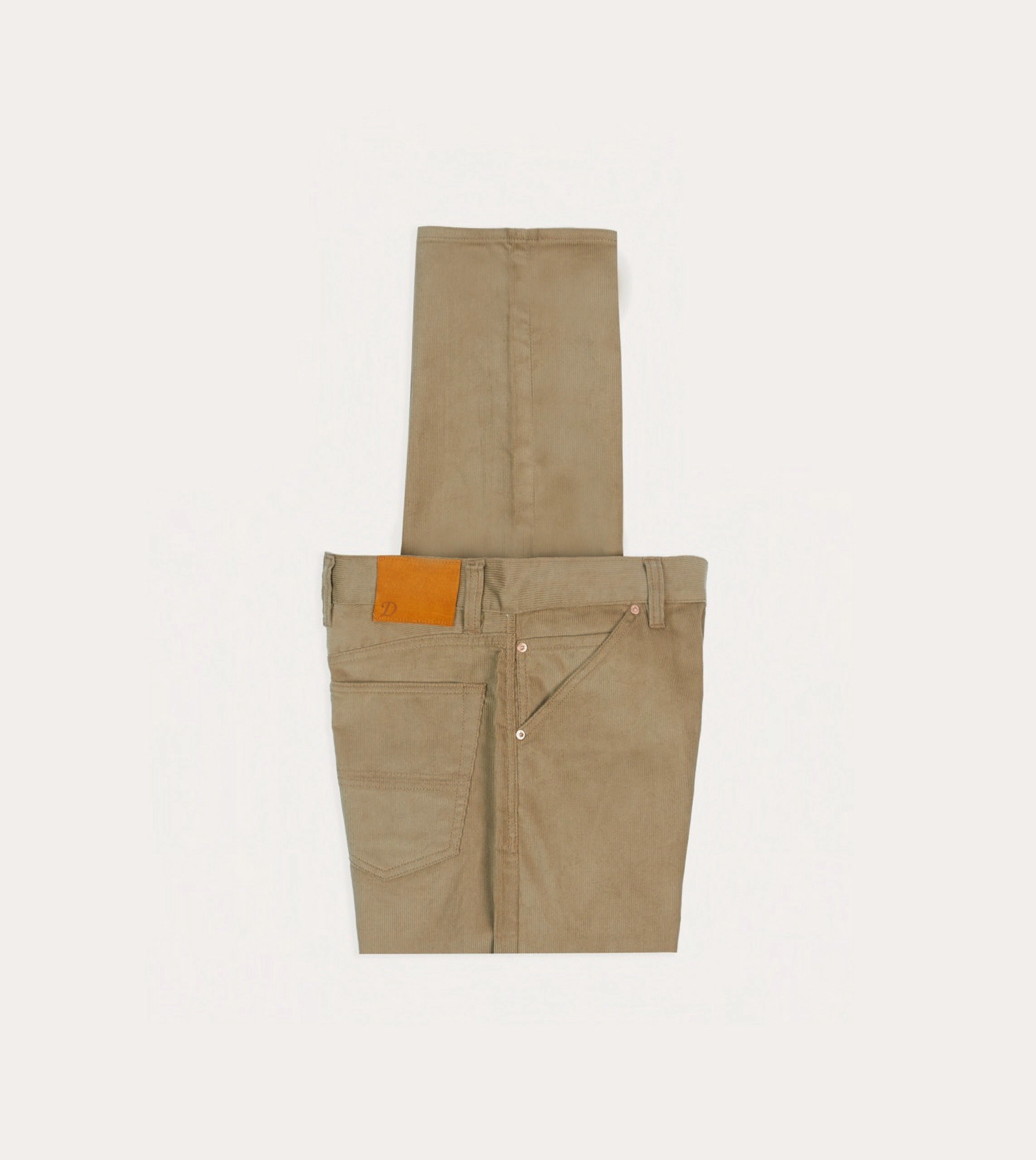 Low Profile Tear Resistant Tobacco Japanese Selvedge Needlecord Five-Pocket Trousers
