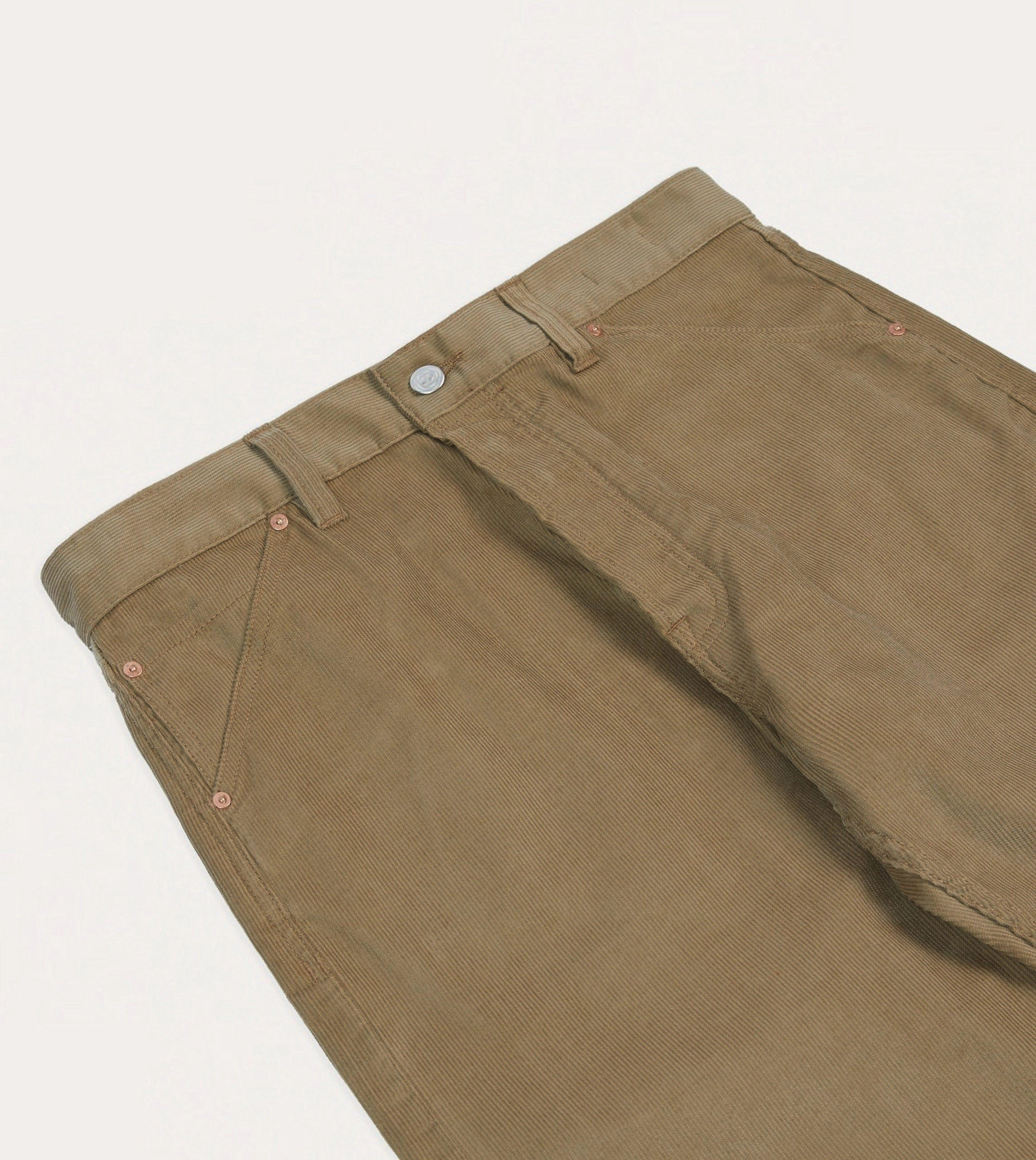 Tobacco Japanese Selvedge Needlecord Five-Pocket Trousers Stable Shape Tight Cut