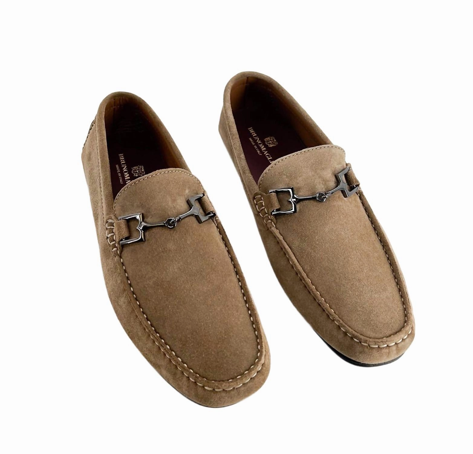 Step Light Men's Xander Driver Moccasin Shoes In Taupe