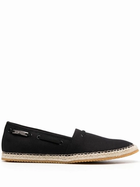 Sunrise Path Walk Power Sleek Black Loafers With Woven Jute Sole