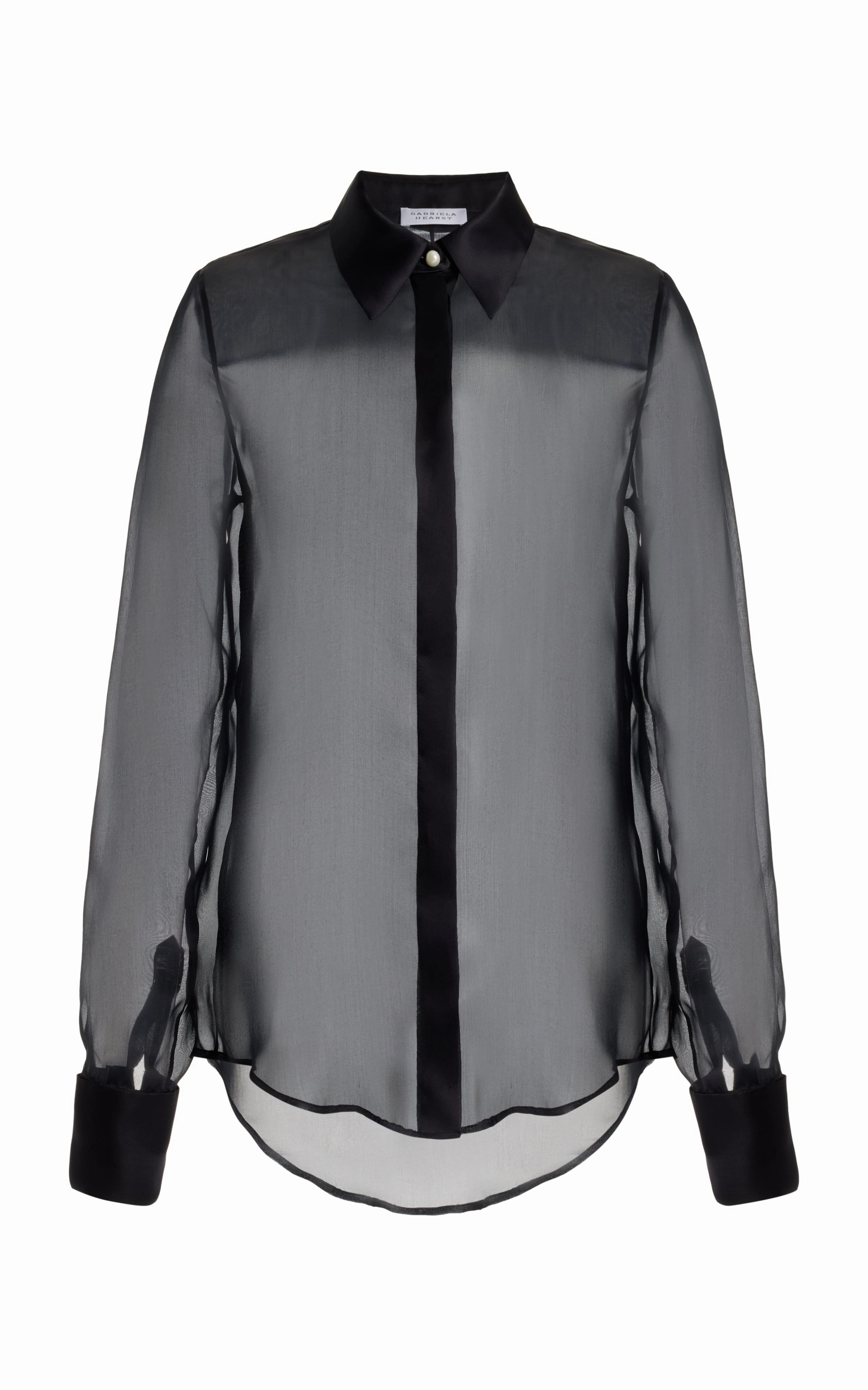 Horus Sheer Shirt in Black Silk Organza Soft Fabric