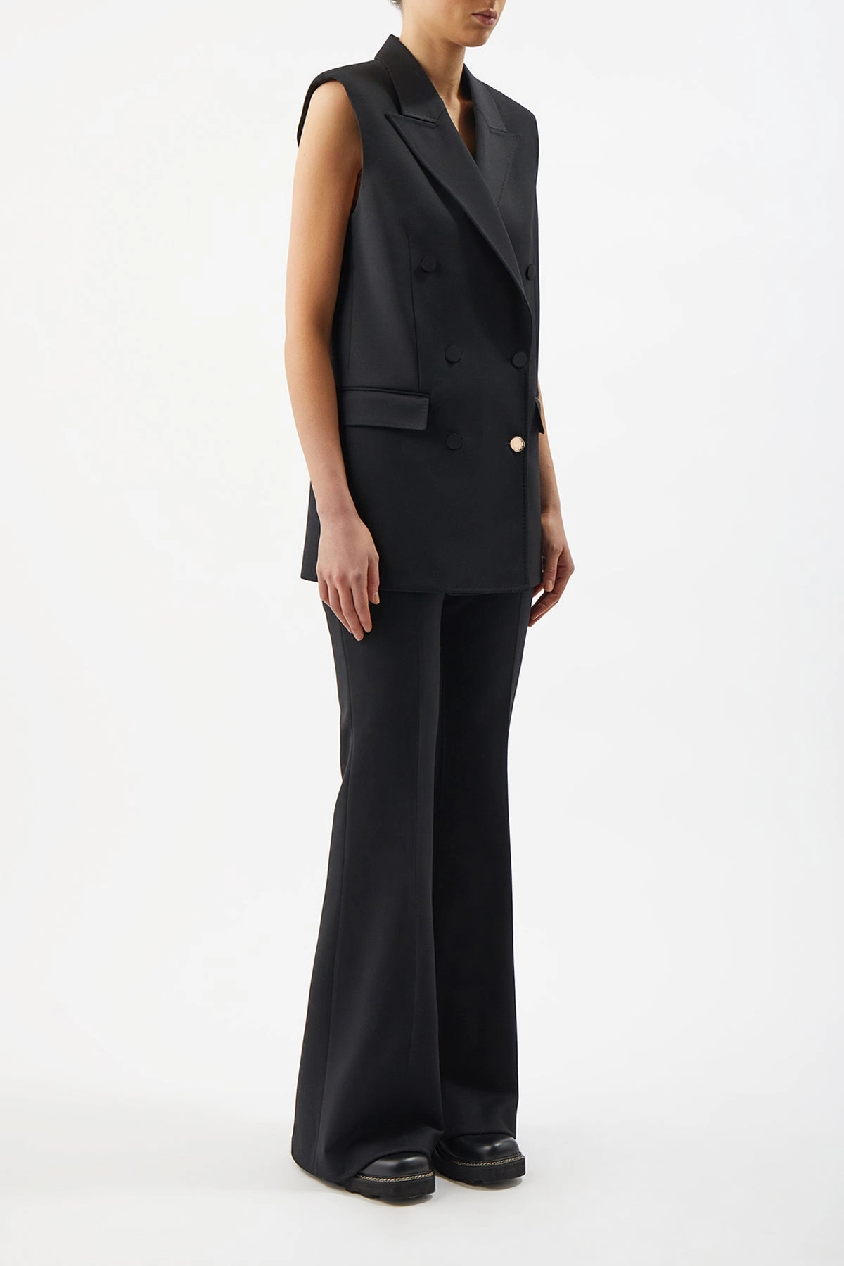 Rhein Pant in Black Sportswear Wool Crisp Layering