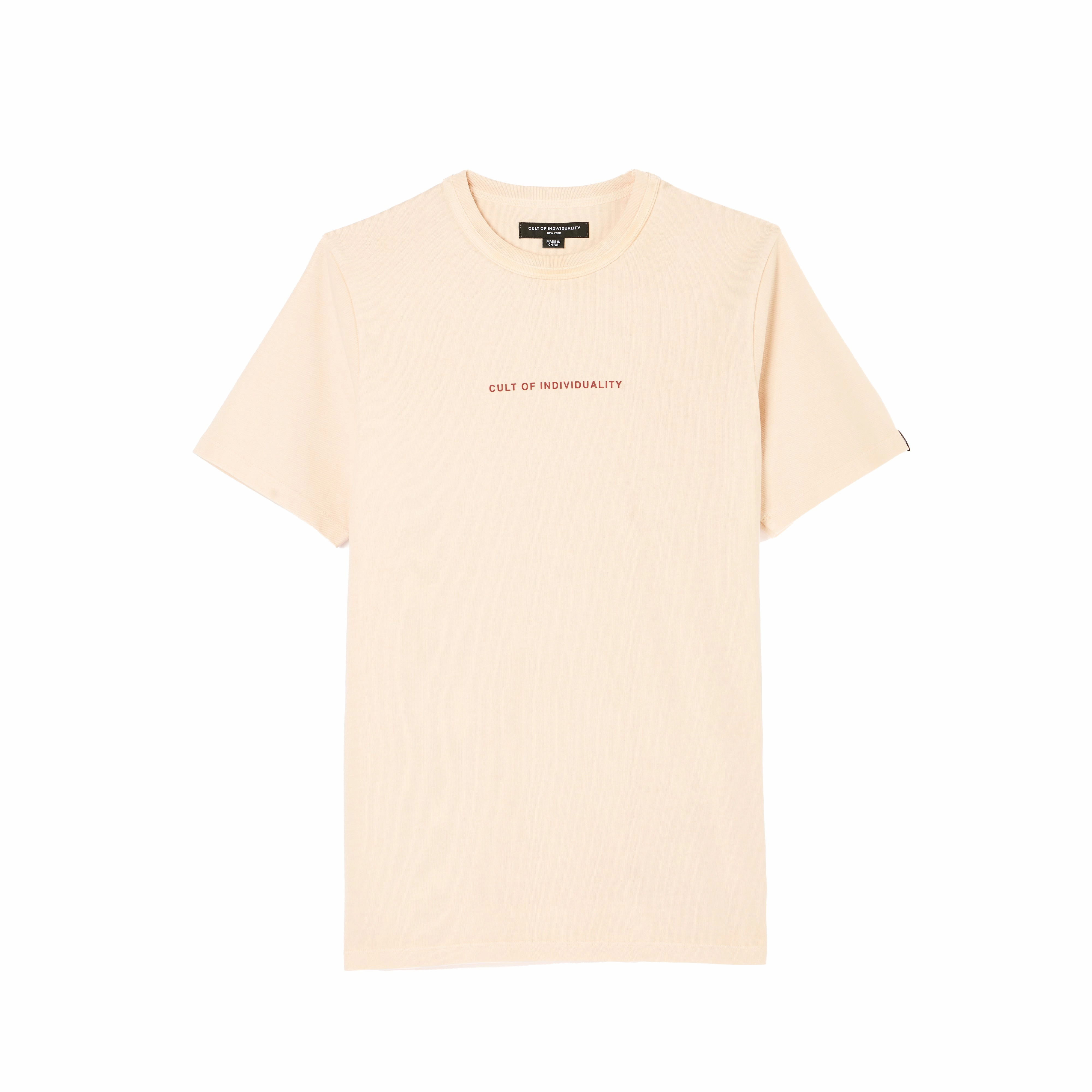 regular but not boring Cult's Heavyweight Short Sleeve Crew Neck Tee "Shimuchan" Logo in Powder Pink
