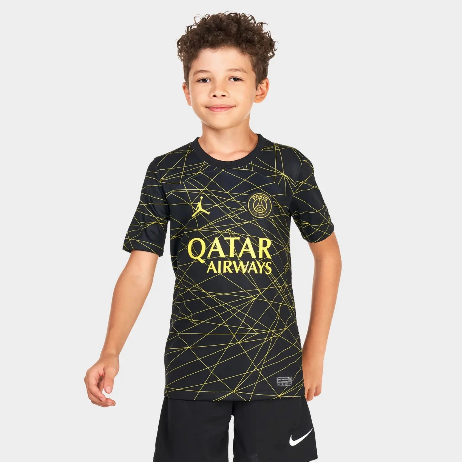Gripped Hem Technology Street Edge Paris Saint Germain 2023/24 Fourth Kit Children Full Kit T-shirt & Short