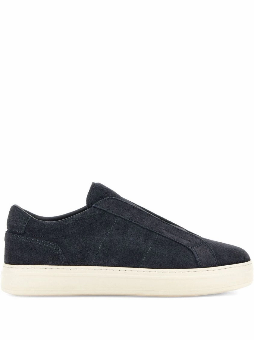 Black Suede Slip-On Shoes With Contrasting Sole Soft Step City Dash