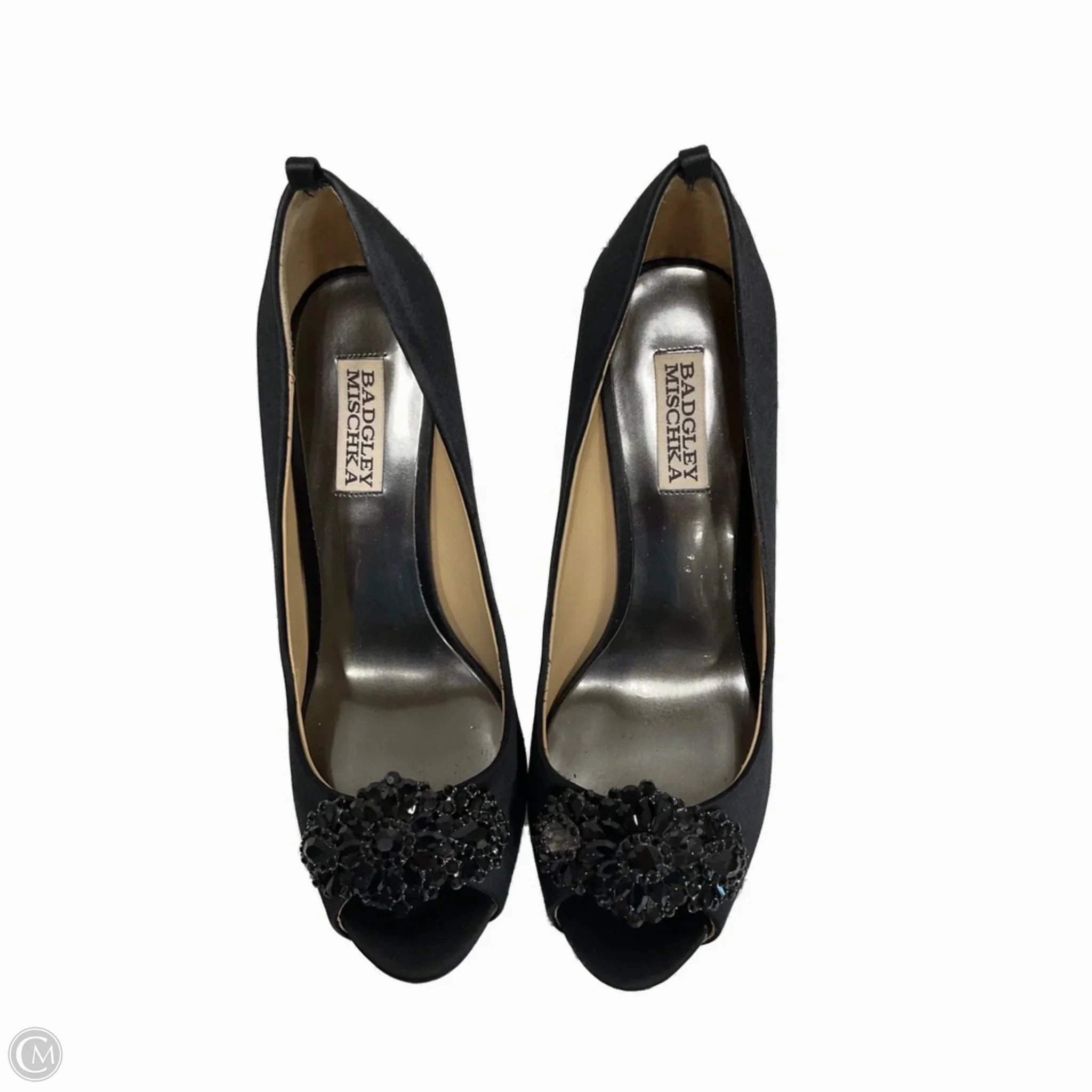 Floral Stilettos Shoes Heels Stiletto By Badgley Mischka In Black, Size: 8