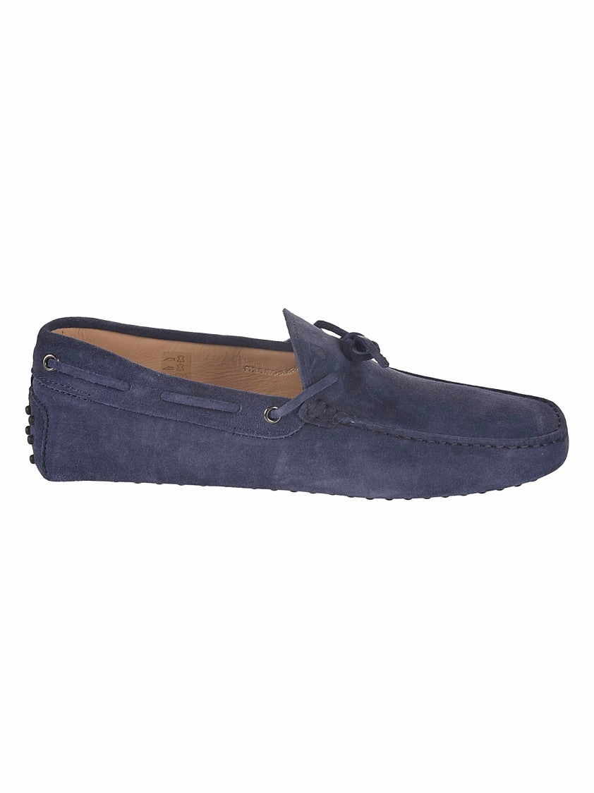 Stylish Leather Shoes Suede Loafers With Raised Rubber Sole