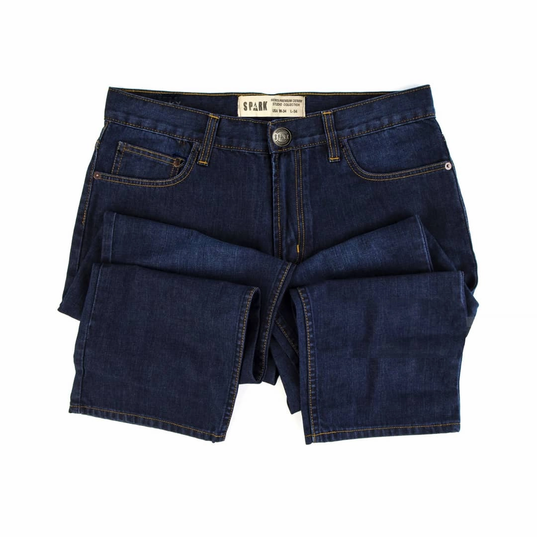 Workout Fit Four Way Stretch Material Spark Men Blue Jeans