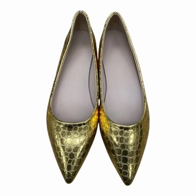 Shoes Heels Block By Clothes Mentor In Gold, Size:7.5 Smooth Soles Sleek Shoes